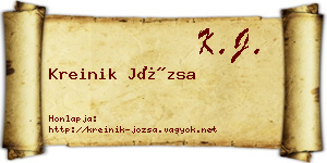 Kreinik Józsa névjegykártya